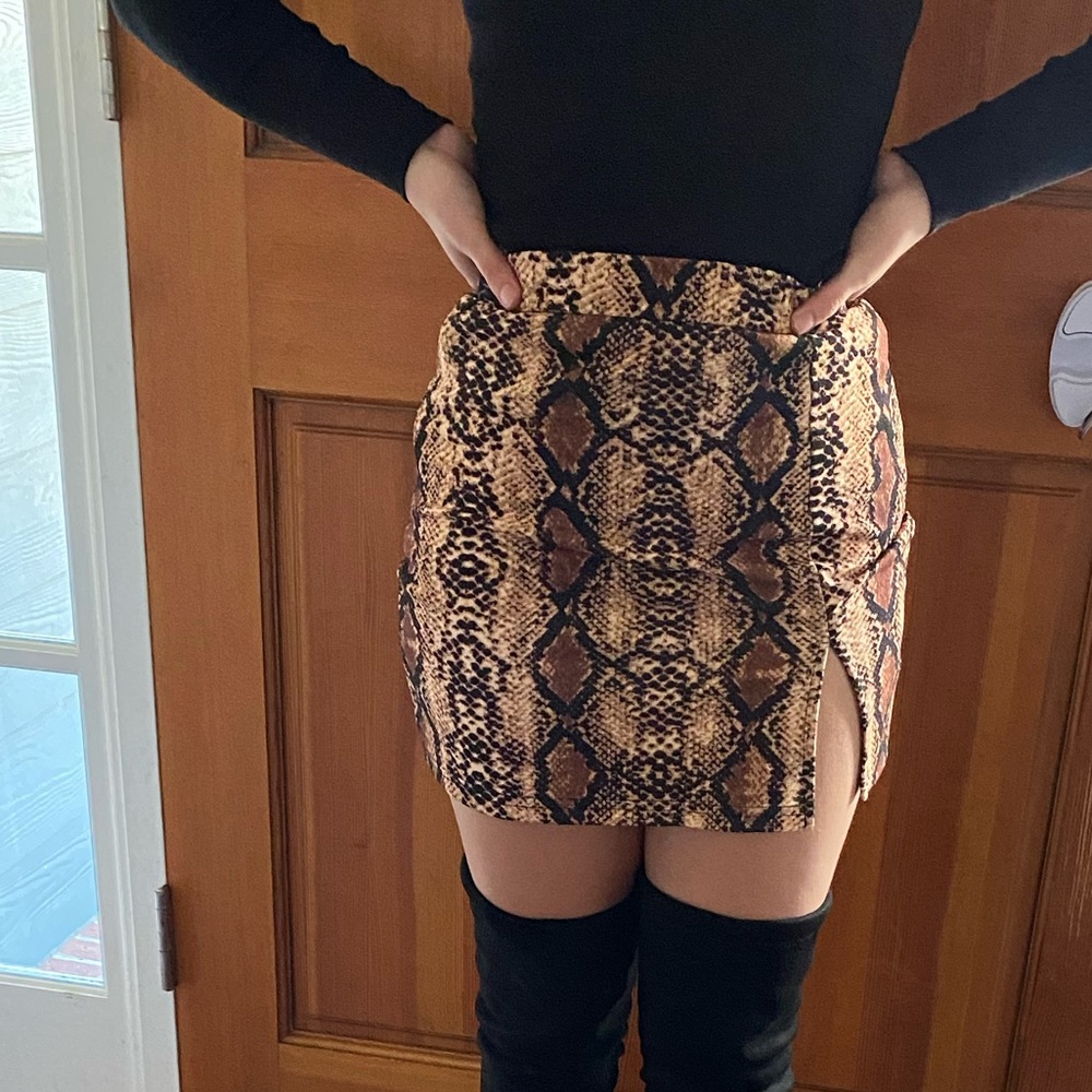 Snake Print Mini Skirt